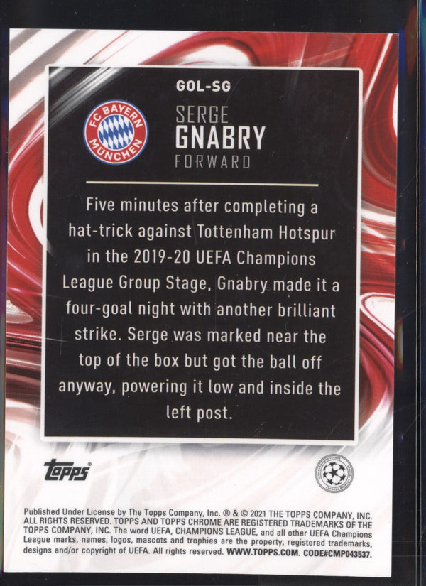 Serge Gnarby  2020-2021 Topps Chrome UEFA Champions League Golazo