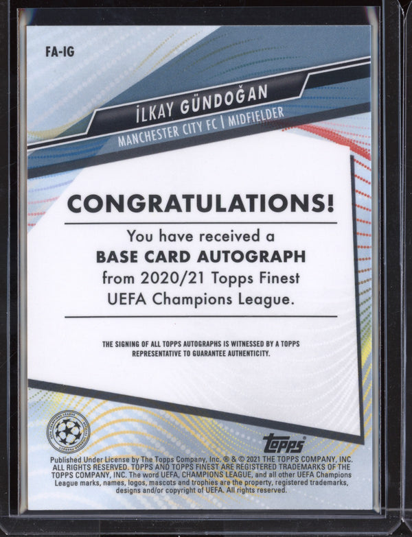 Ilkay Gundogan 2021 Topps Finest UEFA Champions League Autographs