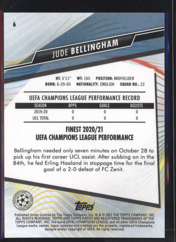 Jude Bellingham 2020-2021 Topps Finest UEFA Champions League RC