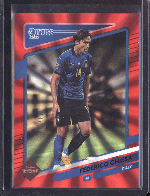 Federico Chiesa 2021/22 Panini Road to the World Cup Qatar Holo Red Laser 99/99