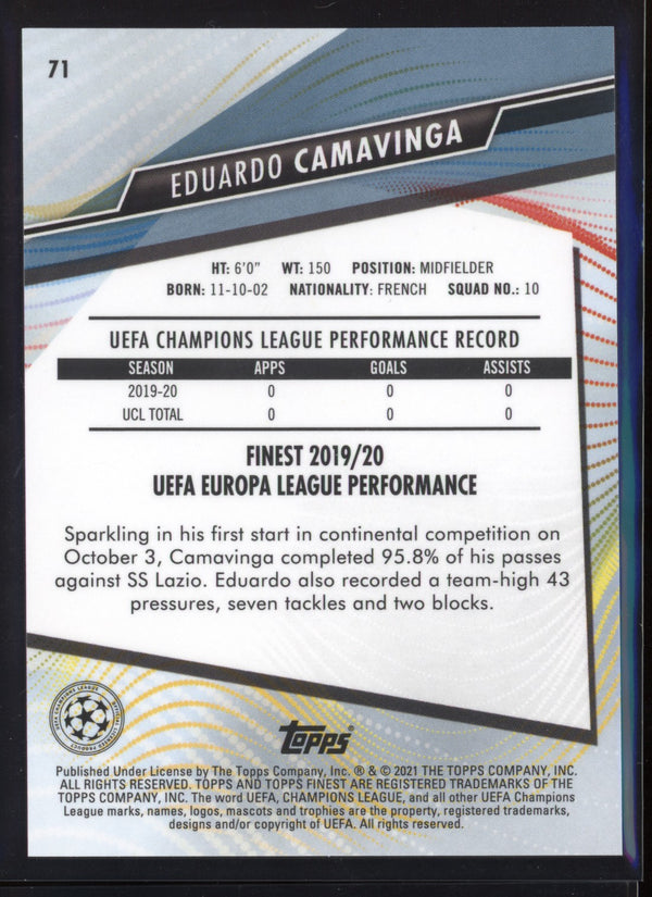 Eduardo Camavinga 2020-2021 Topps Finest UEFA Champions League RC