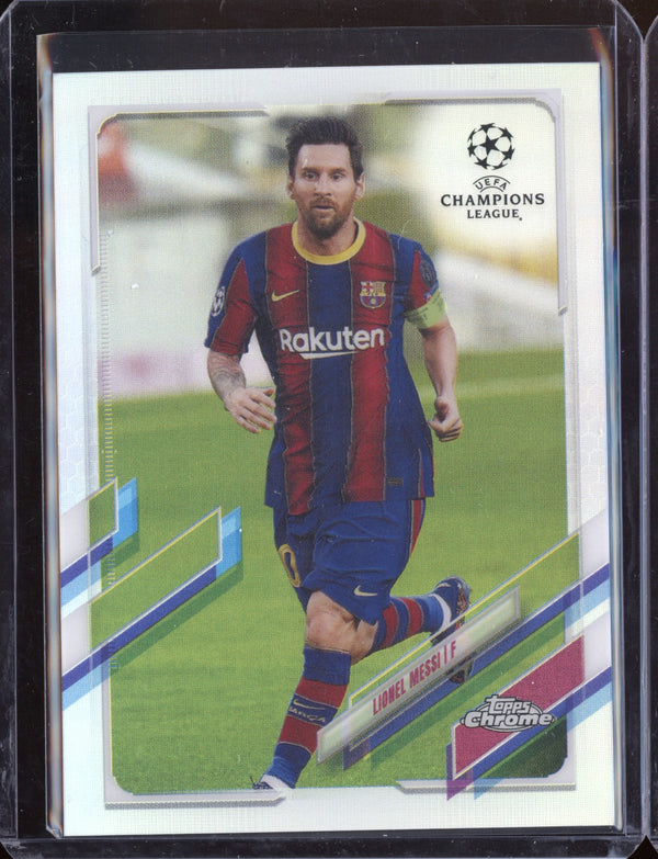 Lionel Messi 2021 Topps Chrome UEFA Champions League Refractor