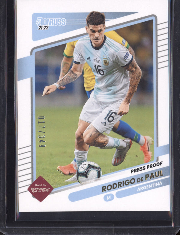 Rodrigo De Paul 2021/22 Panini Road to the World Cup Press Proof Gold 017/349