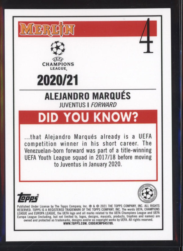 Alejandro Marques 2020-2021 Topps Merlin UEFA Champions League RC