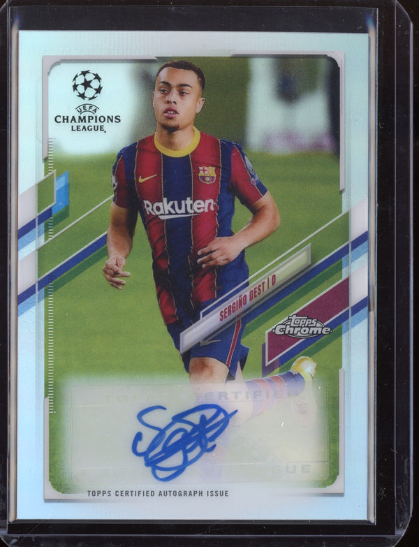 Sergino Dest 2021 Topps Chrome UEFA Champions League Chrome Autograph