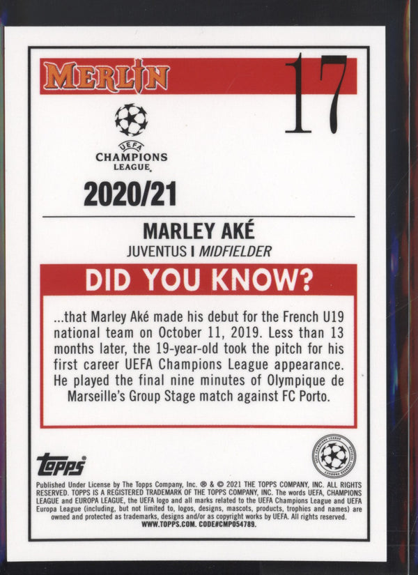 Marley Ake 2020-2021 Topps Merlin UEFA Champions League RC