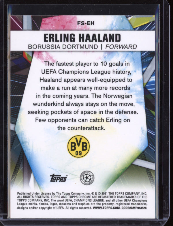 Erling Haaland 2021 Topps Chrome UEFA Champions League Future Stars