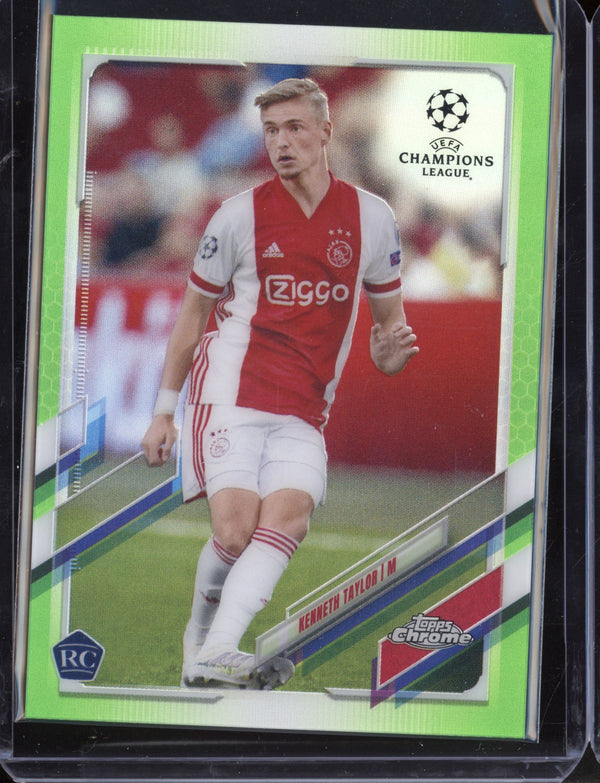 Kenneth Taylor 2021 Topps Chrome UEFA Champions League Neon Green  RC 26/99