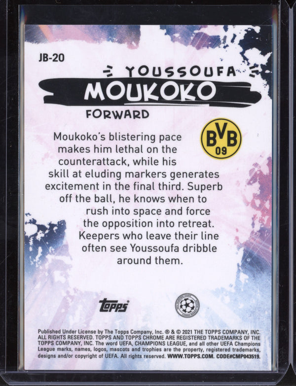 Youssoufa Moukoko 2021 Topps Chrome UEFA Champions League Joga Bonito