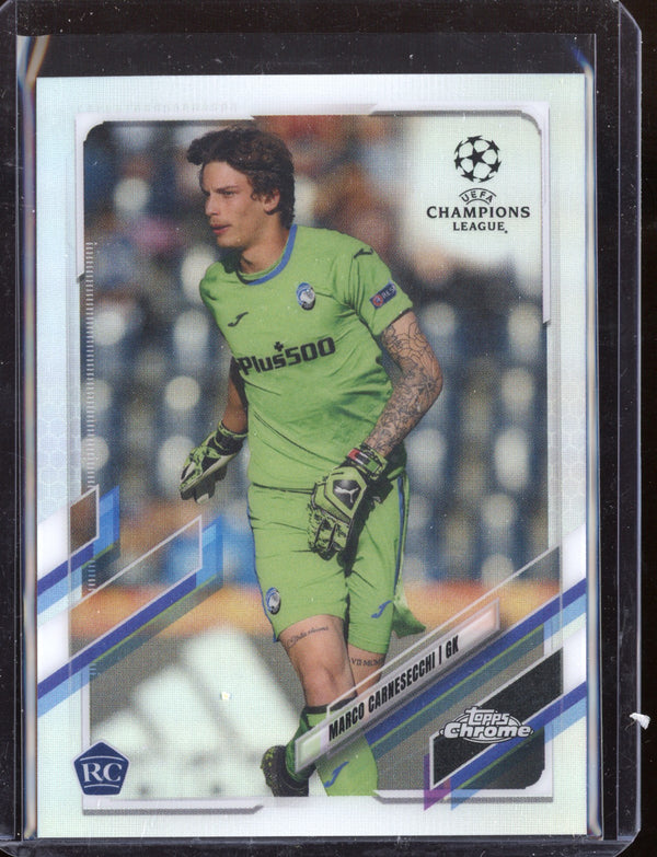 Marco Carnesecchi 2021 Topps Chrome UEFA Champions League Refractor RC