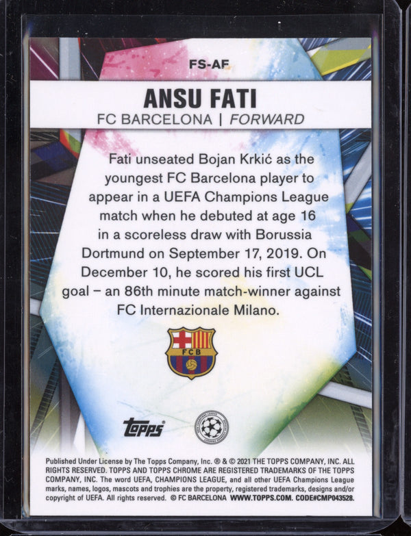 Ansu Fati 2021 Topps Chrome UEFA Champions League Future Stars