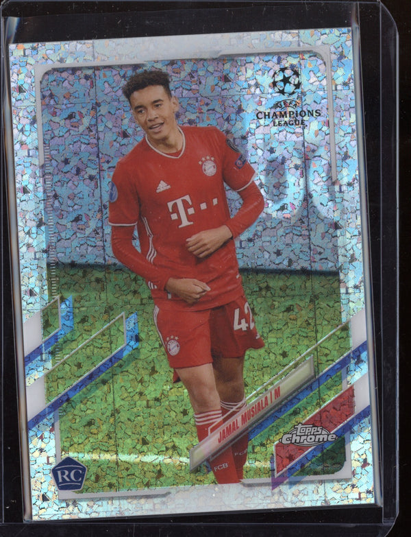 Jamal Musiala 2021 Topps Chrome UEFA Champions League Speckle Refractor RC