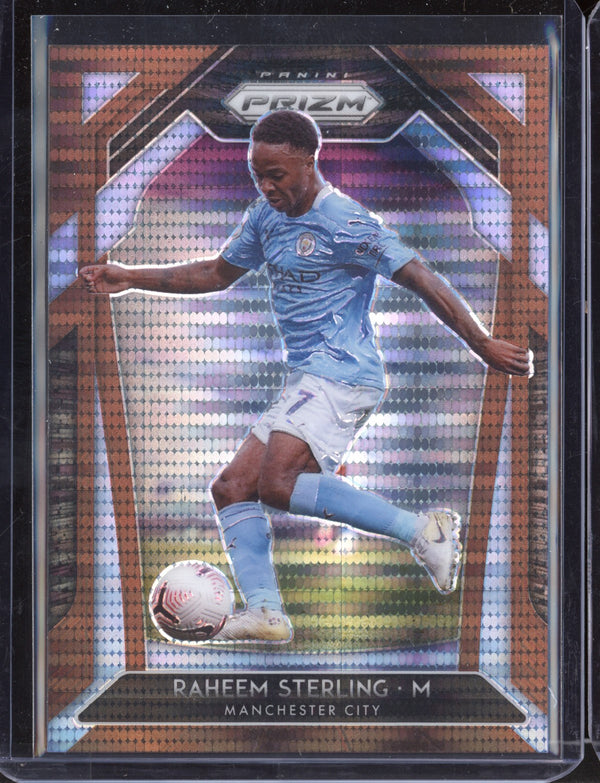 Raheem Sterling 2020 Panini Prizm Premier League Bronze Breakaway Prizm 10/25