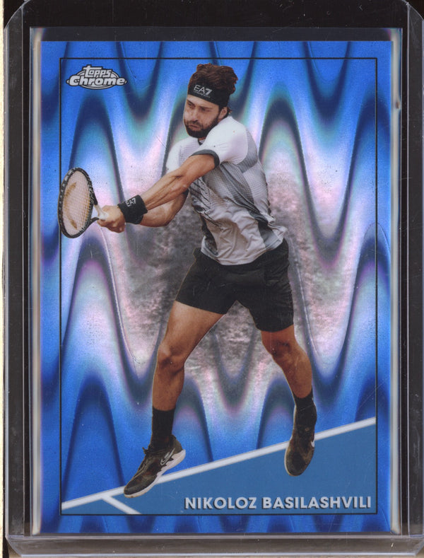 Nikoloz Basilashvili 2021 Topps Chrome Tennis 4 Blue RayWave 51/99