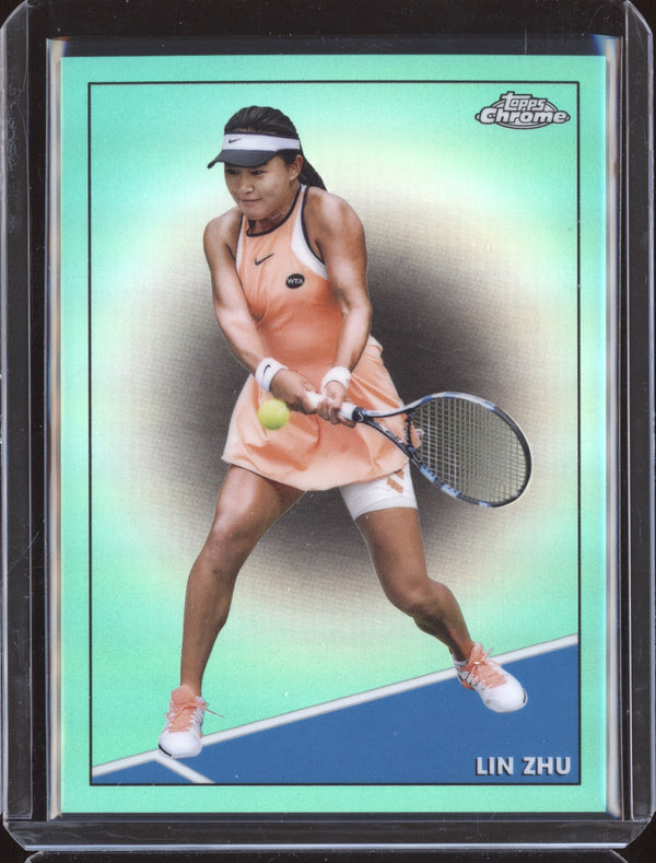 Lin Zhu 2021 Topps Chrome Tennis 70 Aqua 42/150