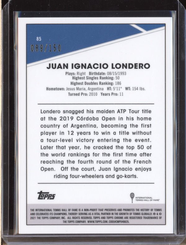 Juan Ignacio Londero 2021 Topps Chrome Tennis 85 Aqua 89/150