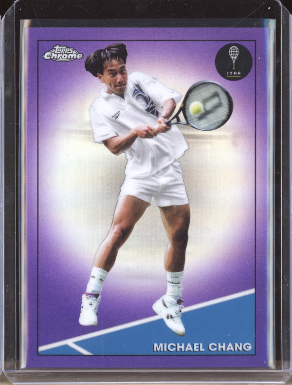 Michael Chang 2021 Topps Chrome Tennis 12 Purple 117/199