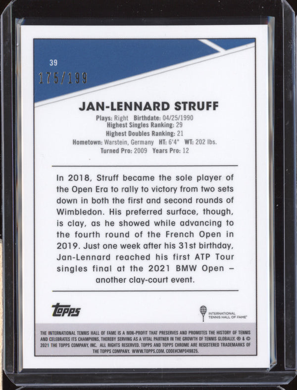 Jan-Lennard Struff 2021 Topps Chrome Tennis 39 Purple 175/199