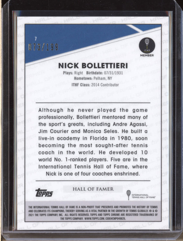 Nick Bollettieri 2021 Topps Chrome Tennis 7 Purple Wave 73/199