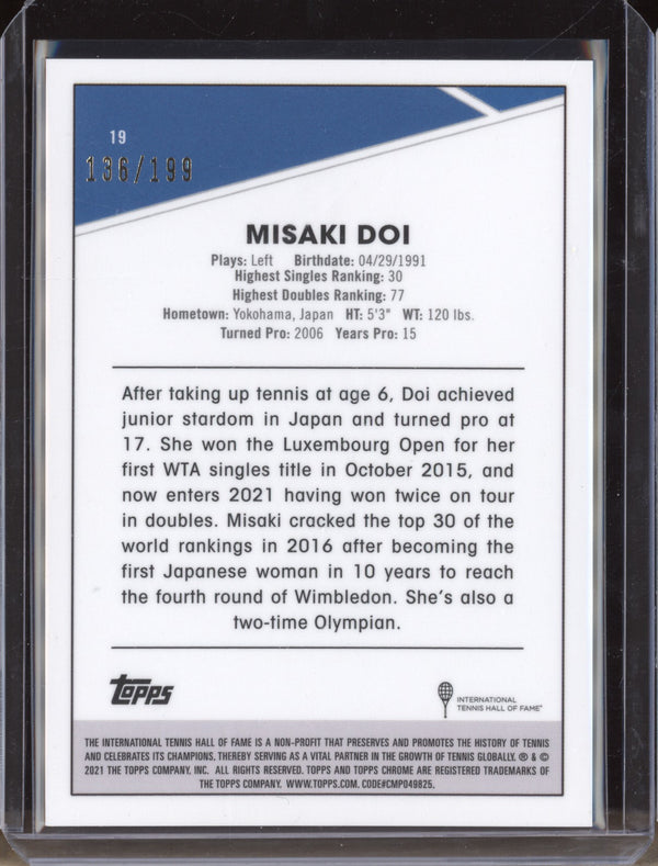 Misaki Doi 2021 Topps Chrome Tennis 19 Purple Wave 136/199