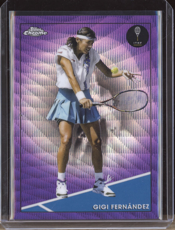 Gigi Fernandez 2021 Topps Chrome Tennis 24 Purple Wave 93/199