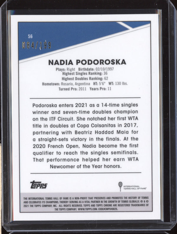 Nadia Podoroska 2021 Topps Chrome Tennis 56 Purple Wave 84/199