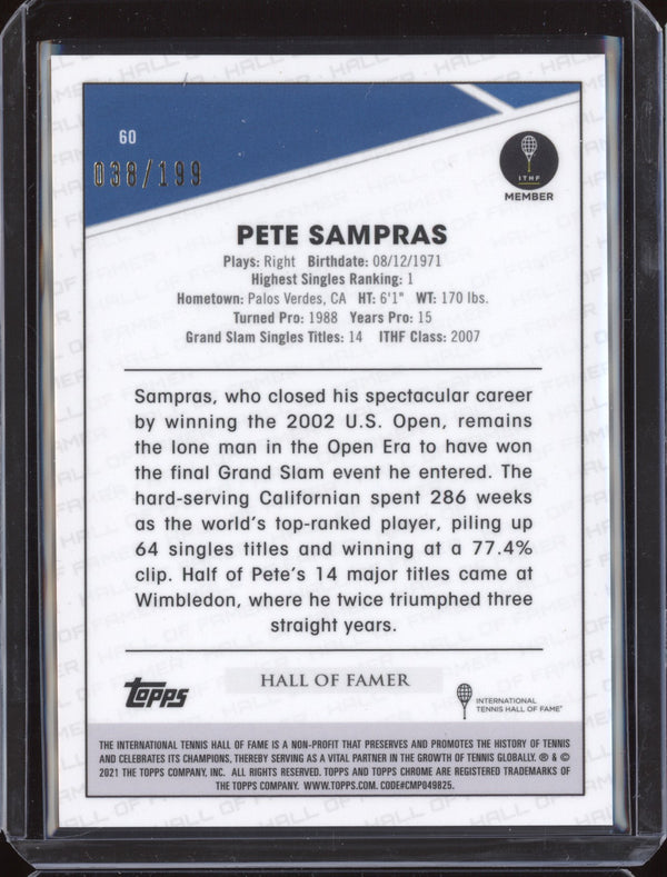 Pete Sampras 2021 Topps Chrome Tennis 60 Purple Wave 38/199