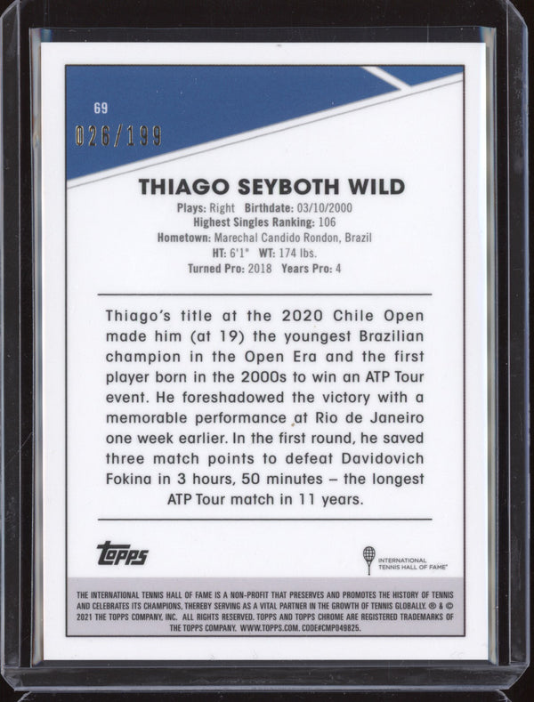 Thiago Seyboth Wild 2021 Topps Chrome Tennis 69 Purple Wave 26/199