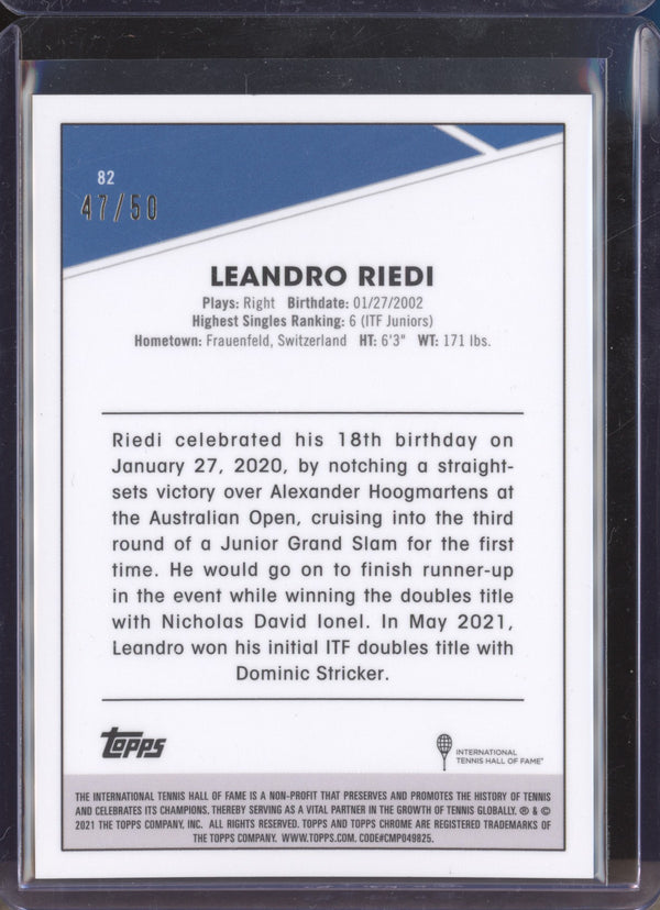 Leandro Riedi 2021 Topps Chrome Tennis 82 Gold RC 47/50