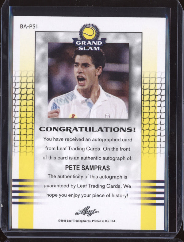 Pete Sampras 2018 Leaf Grand Slam BA-PS1 Auto