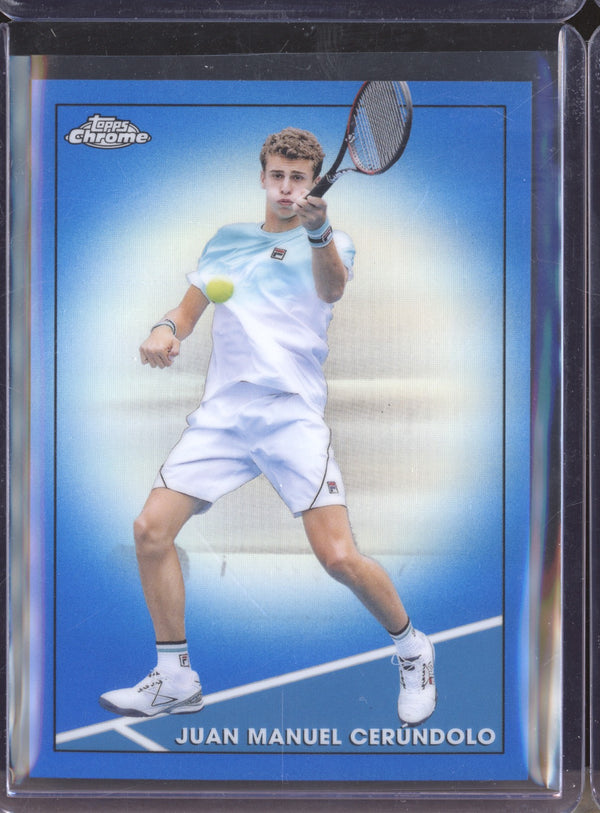 Juan Manuel Cerundolo 2021 Topps Chrome Tennis 77 Blue RC 75/99