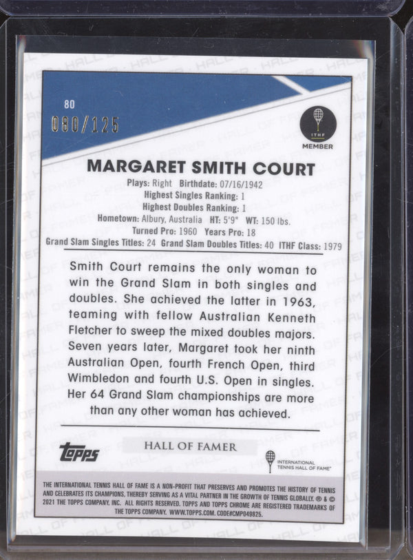 Margaret Smith Court 2021 Topps Chrome Tennis 80 Mini Diamond 80/125