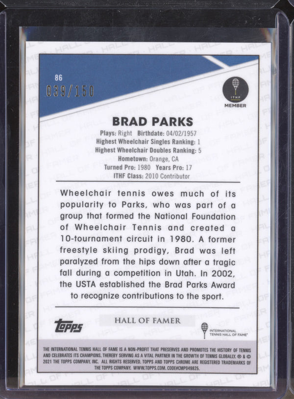 Brad Parks 2021 Topps Chrome Tennis 86 Aqua 39/150