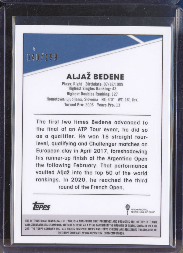 Aljaz Bedene 2021 Topps Chrome Tennis 5 Purple 40/199