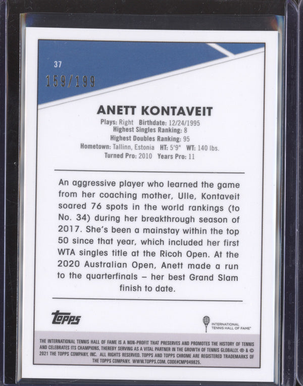 Anett Kontaveit 2021 Topps Chrome Tennis 37 Purple 159/199