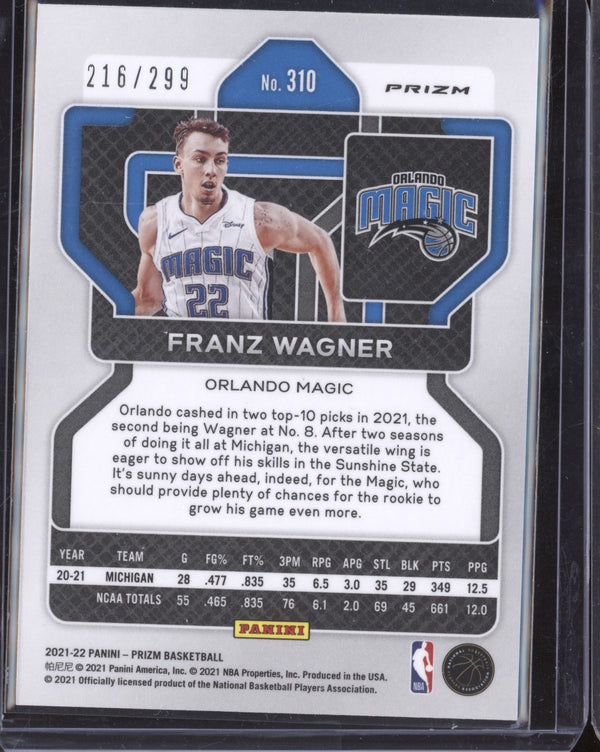 Franz Wagner 2021-22 Panini Prizm Red RC 216/299