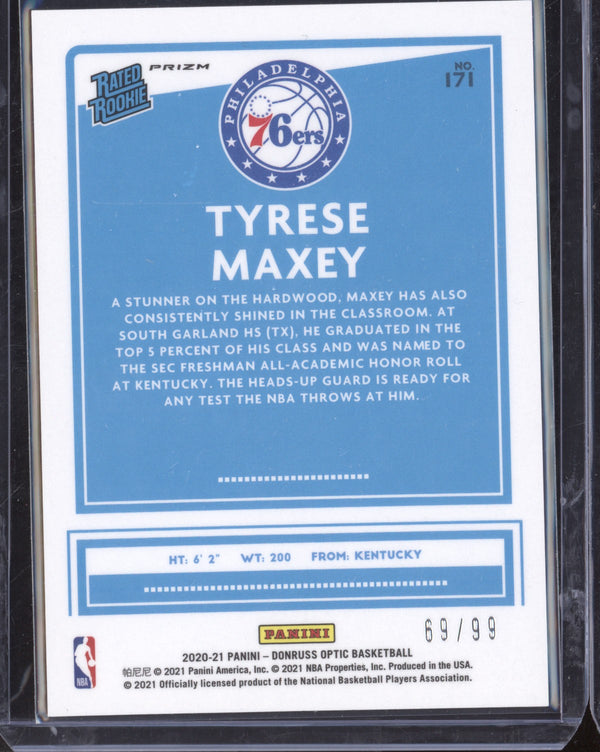 Tyrese Maxey 2020-21 Panini Donruss Optic Red RC 69/99