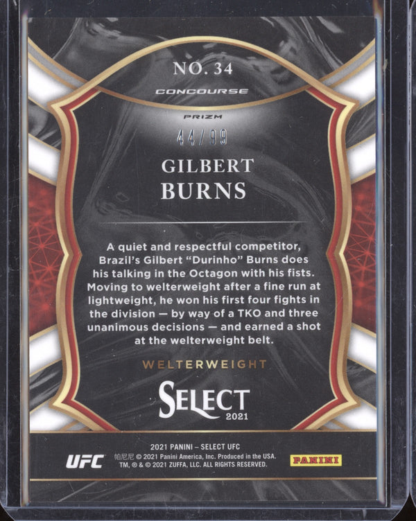 Gilbert Burns 2021 Panini Select UFC Concourse Red RC 44/99