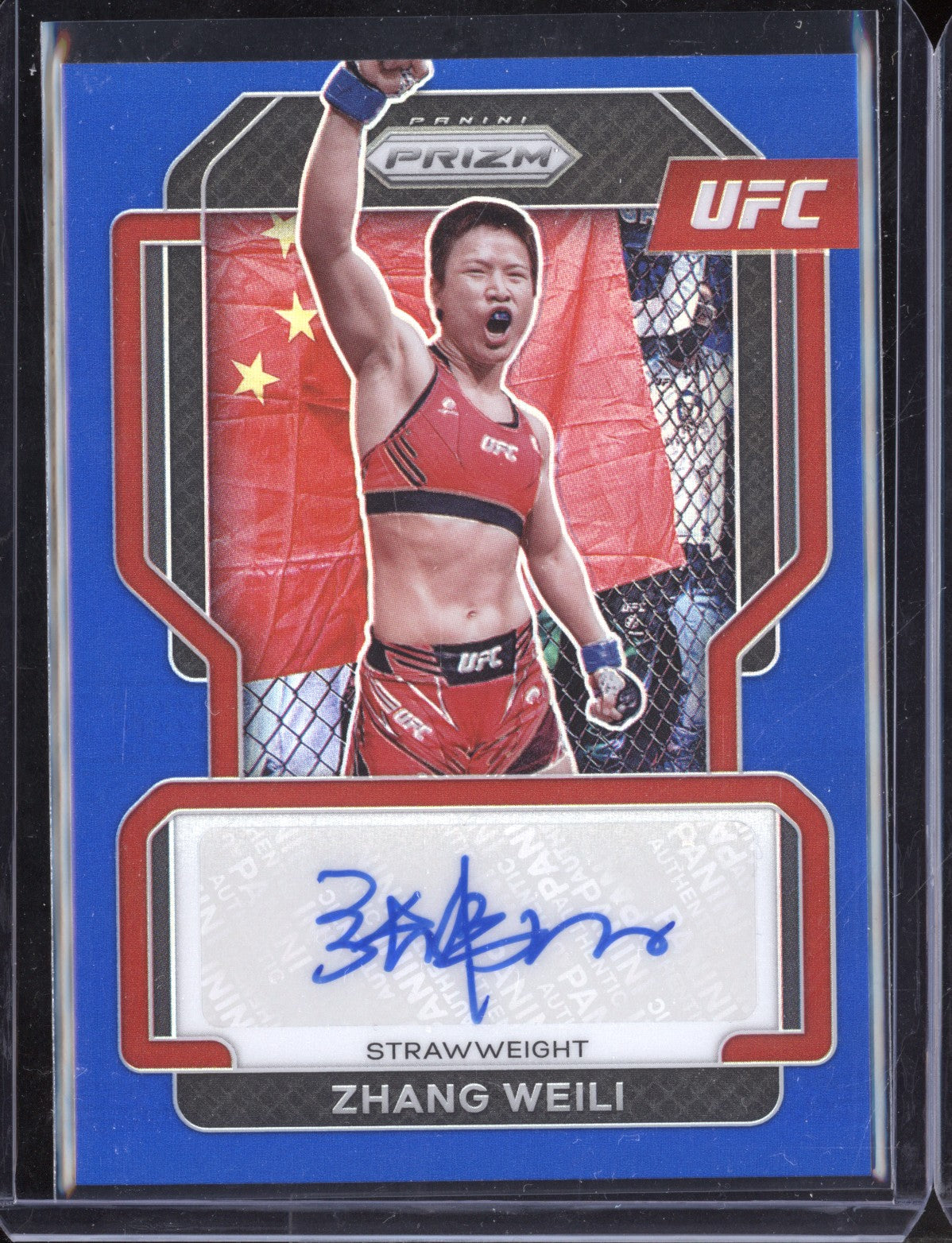 Zhang Weili 2022 Panini Prizm UFC Signatures Blue 45/49