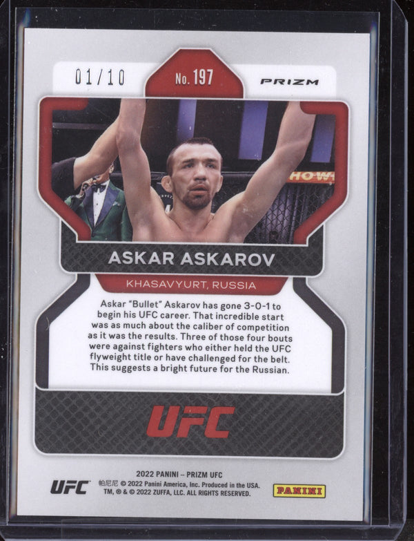 Askar Askarov 2022 Panini Prizm UFC Gold 1/10