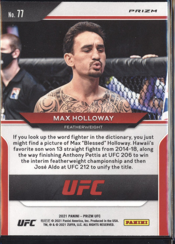 Max Holloway 2021 Panini Prizm UFC Green