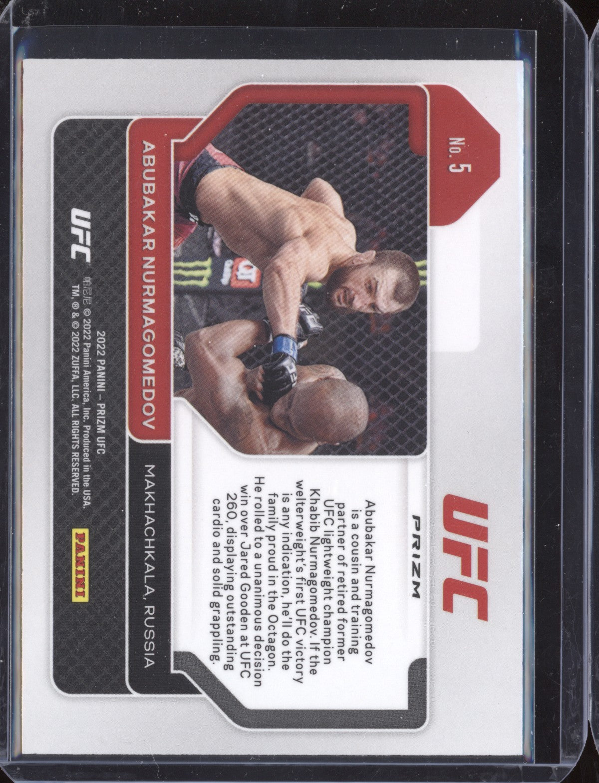 Abubakar Nurmagomedov 2022 Panini Prizm UFC 5 Green RC