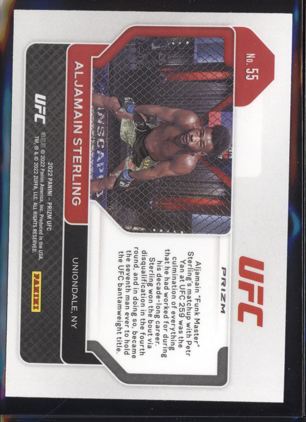 Aljamain Sterling 2022 Panini Prizm UFC Silver Prizm