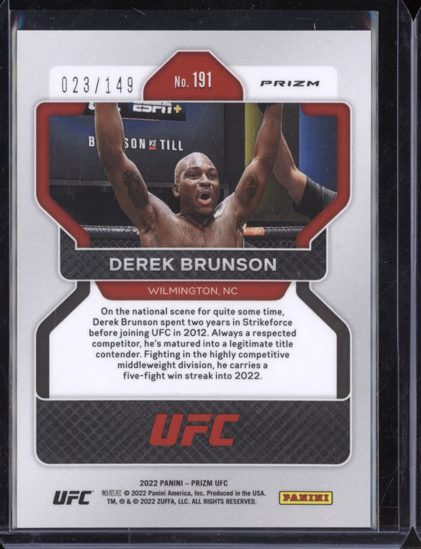 Derek Brunson 2022 Panini Prizm UFC Purple 23/149