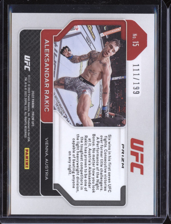 Aleksandar Rakic 2022 Panini Prizm UFC Blue 111/199