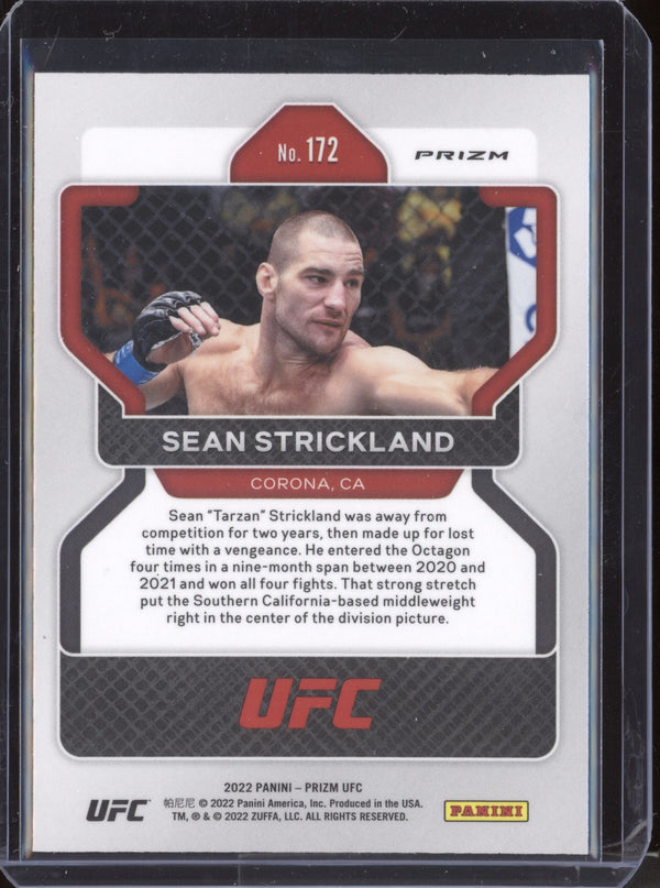 Sean Strickland 2022 Panini Prizm UFC 172 Green RC