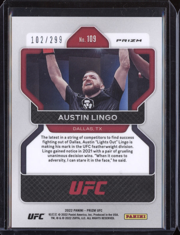 Austin Lingo 2022 Panini Prizm UFC Red 102/299