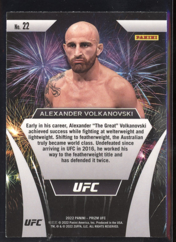 Alexander Volkanovski 2022 Panini Prizm UFC Fireworks