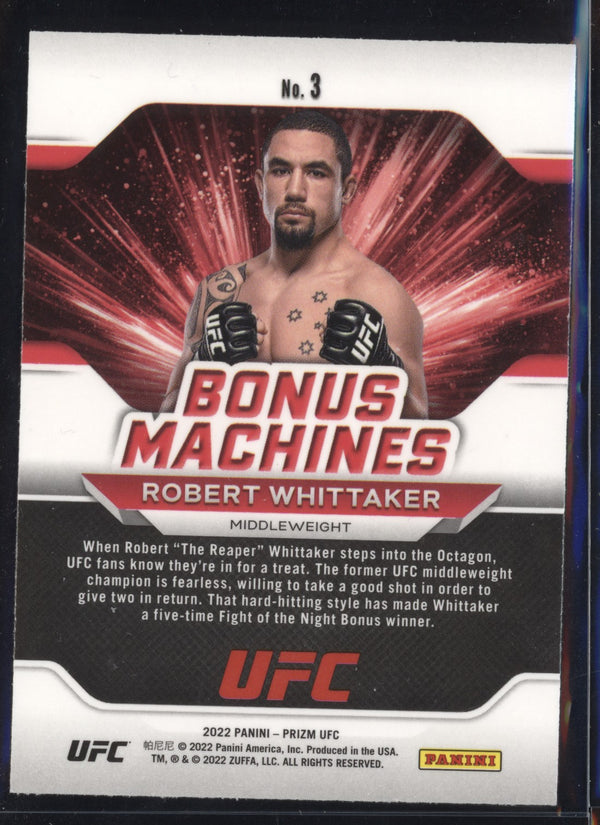 Robert Whittaker 2022 Panini Prizm UFC Bonus Machines