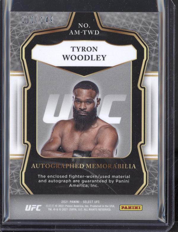 Tyron Woodley 2021  Panini Select UFC Autographed Memorabilia  100/149